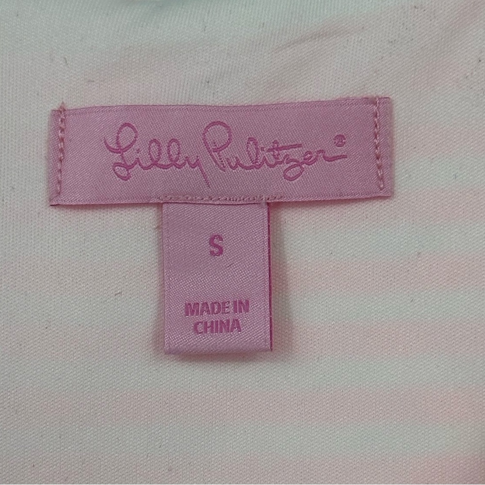 Lilly Pulitzer Pink White Lace Fit & Flare Dress V Neck Size Small - Picture 4 of 11